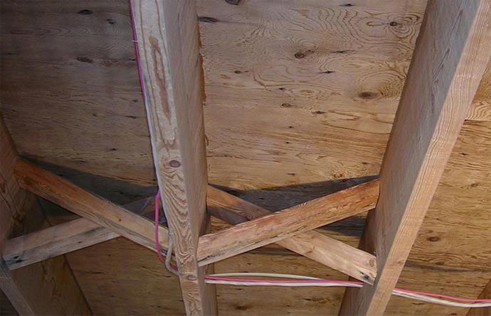 Attic after mold removal